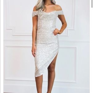 Champagne Gold Plus Size Cocktail Dress